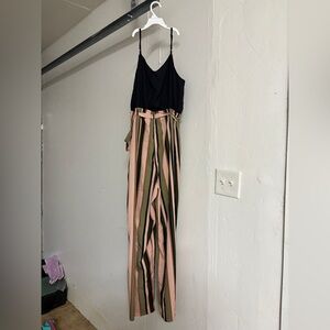 Elegant Black and Striped Jumpsuit